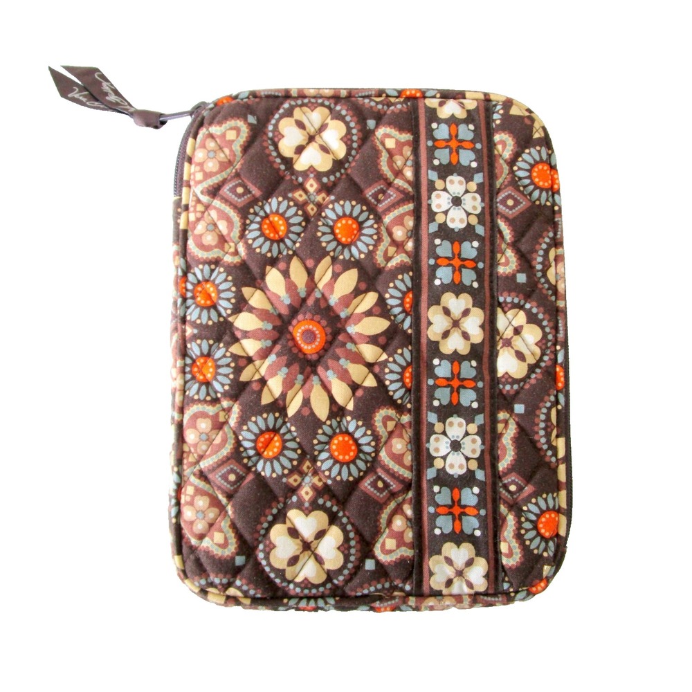 Vera Bradley Tablet Sleeve Padded Canyon Brown Blue Interior E-Reader